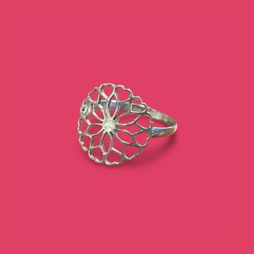 MANDALA HEART Sterling Silver Ring