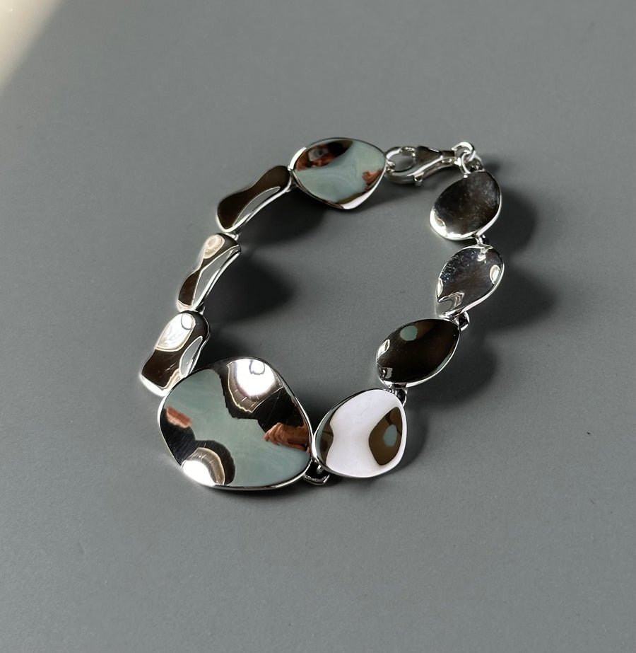 WAVY DISK silver bracelet