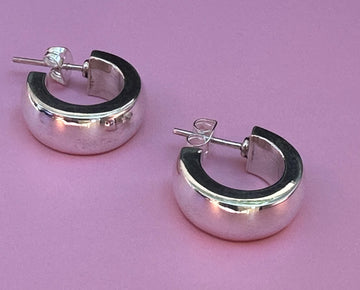 HUGGIE HOOP silver earrings