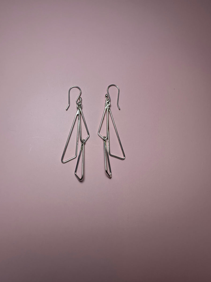 TRIANGLE DANGLE sterling silver earrings