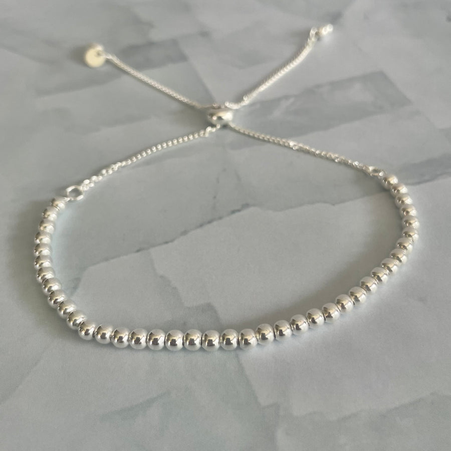 ADJUSTABLE BEADS silver bracelet