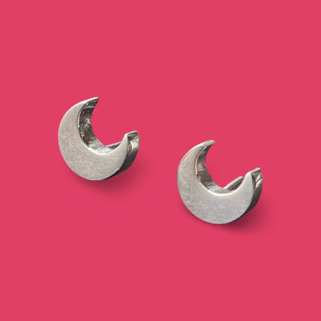 CRESCENT MOON Sterling Silver Stud Earrings