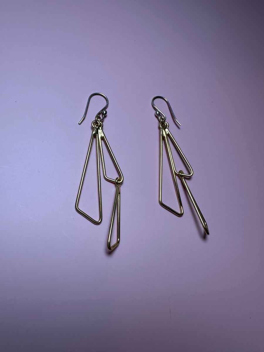 TRIANGLE DANGLE sterling silver earrings