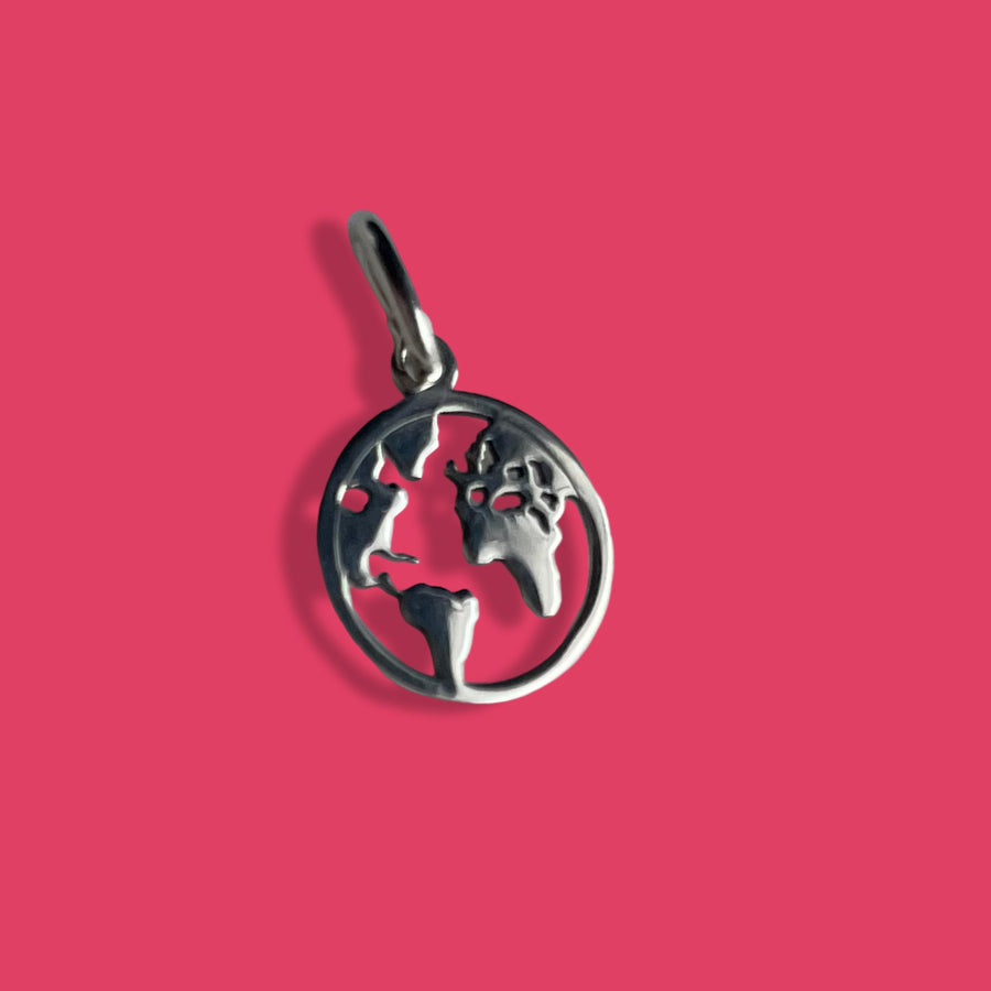 STERLING SILVER Earth Silhouette pendant