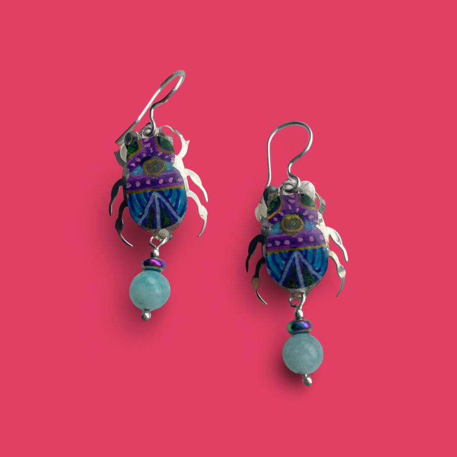 BEETLE silver earrings