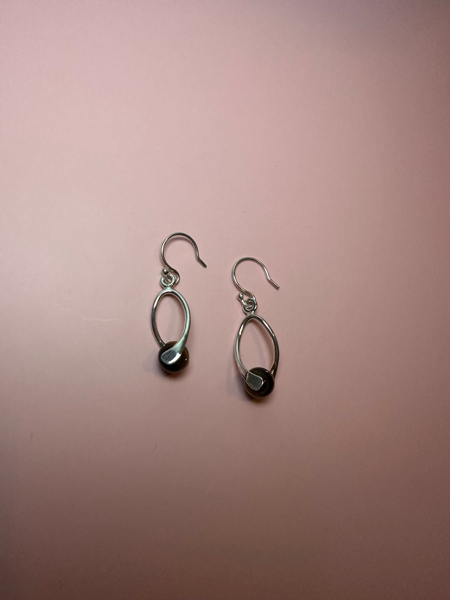 TIGER'S EYE  silver earrings