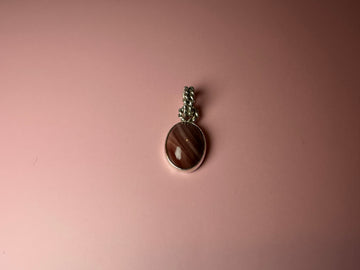 PINK AGATE silver pendant