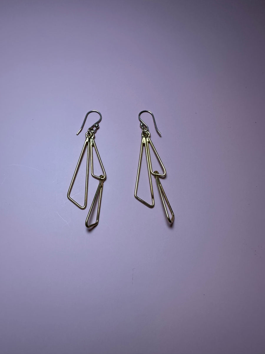 TRIANGLE DANGLE sterling silver earrings