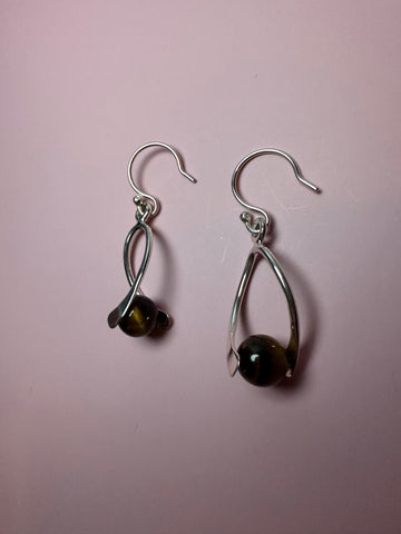 TIGER'S EYE  silver earrings