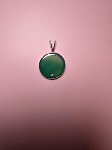 GREEN AGATE silver pendant