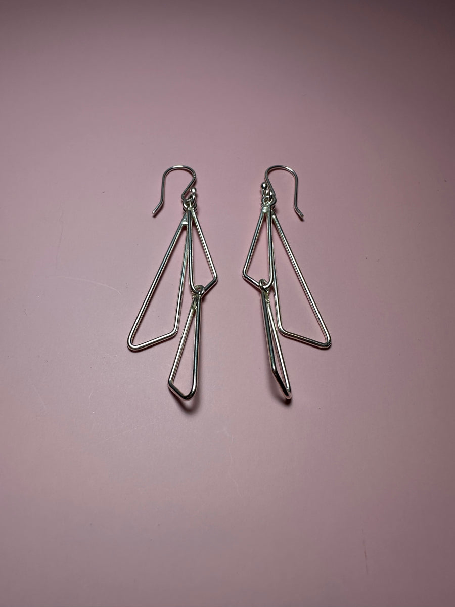 TRIANGLE DANGLE sterling silver earrings