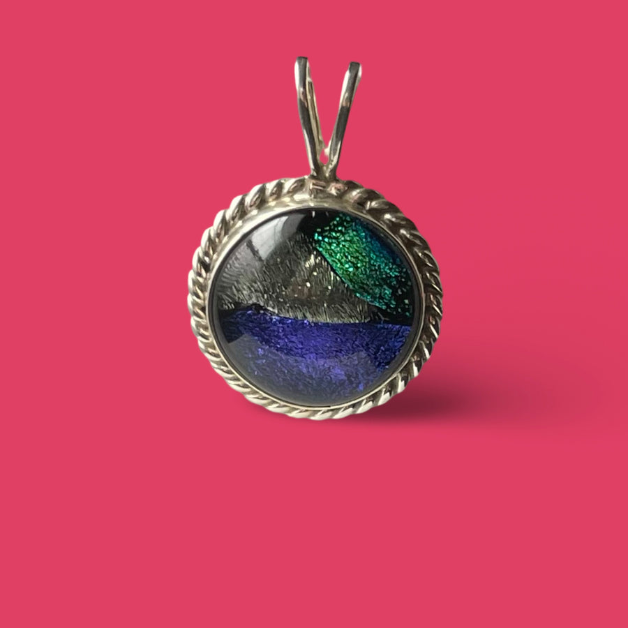 DICHROIC GLASS Sterling Silver Pendant