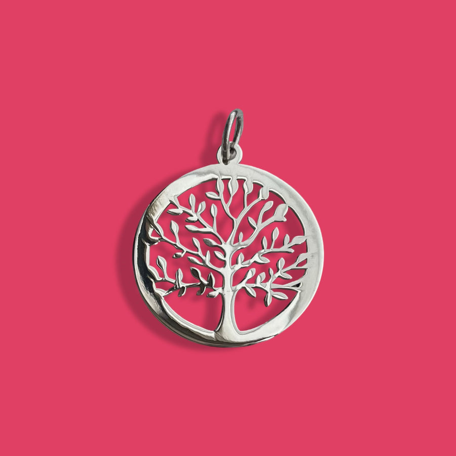 STERLING SILVER Tree of life large pendant