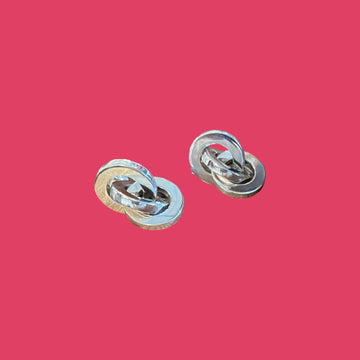 THREE RINGS silver earrings
