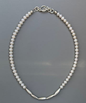 PEARL & SILVER SEED necklace