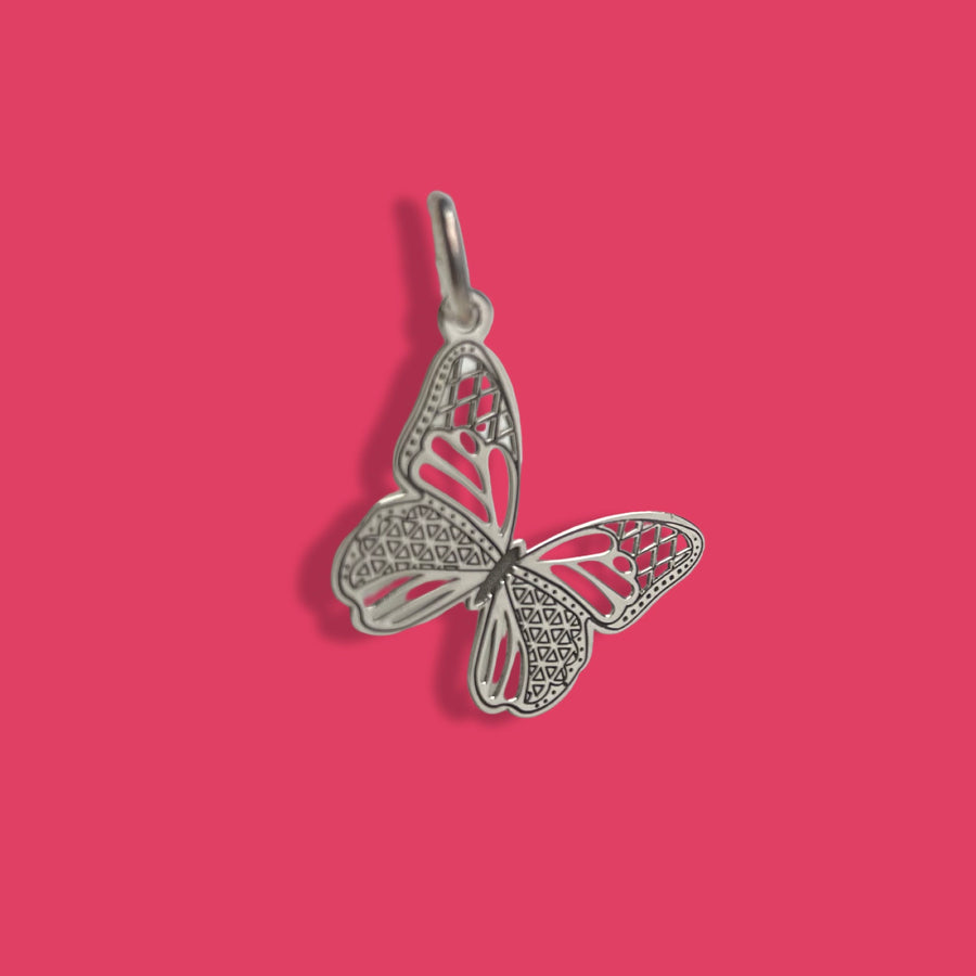 BUTTERFLY SILHOUETTE silver pendant