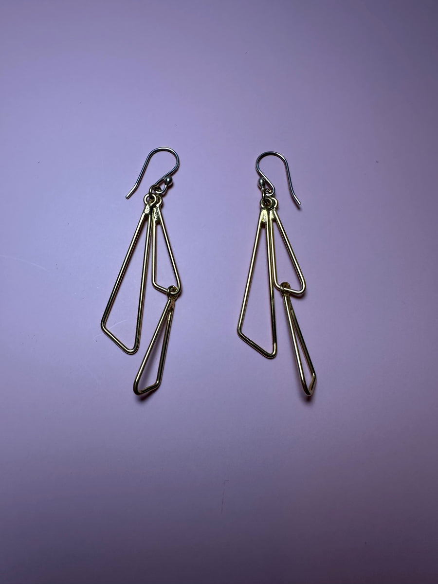 TRIANGLE DANGLE sterling silver earrings