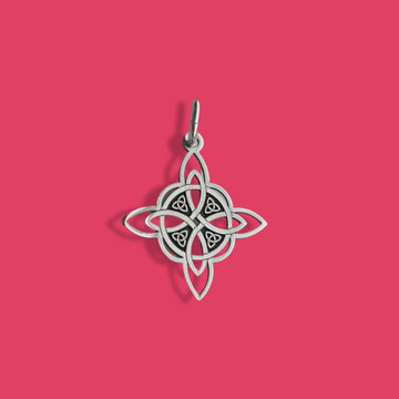 STERLING SILVER Witches knot medium pendant