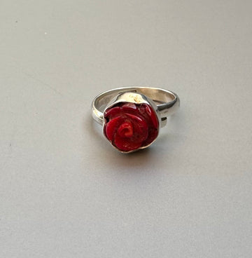 CORAL ROSE silver ring