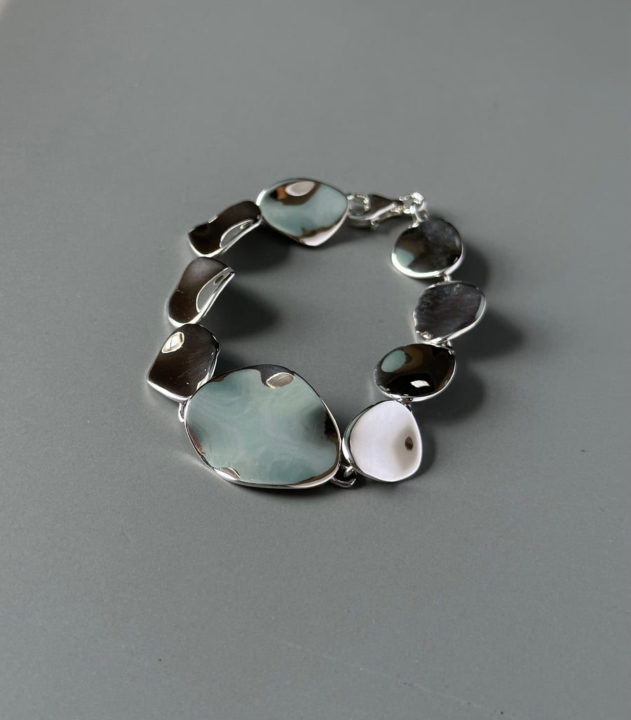 WAVY DISK silver bracelet