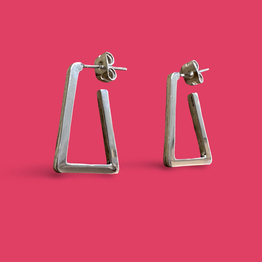 TRAPEZOID silver earrings