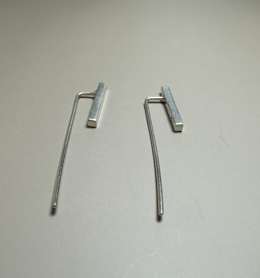 MINIMALIST BAR silver earrings