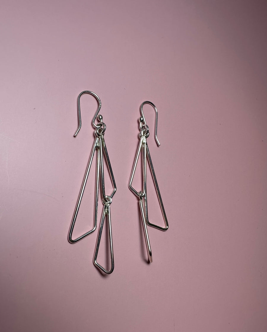 TRIANGLE DANGLE sterling silver earrings