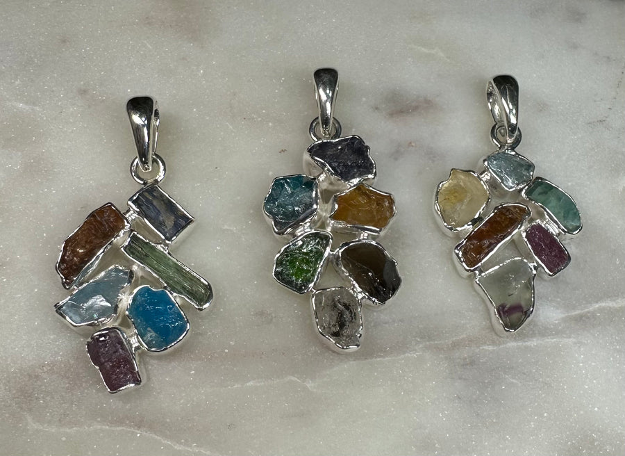 GABRIEL PEÑA GEMSTONE silver pendants