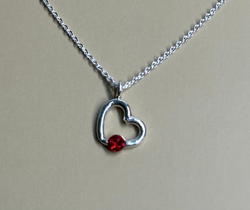 CRYSTAL HEART silver necklace