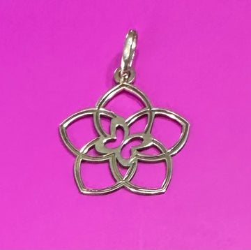 BUTTERFLY ON FLOWER silver pendant