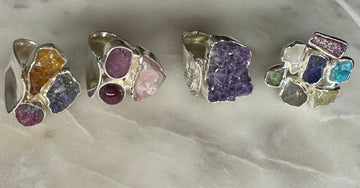 GABRIEL PEÑA GEMSTONE silver rings