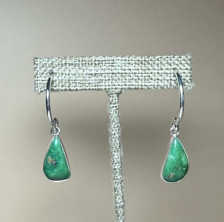 Large Turquoise Sterling Silver Hoop Earrings