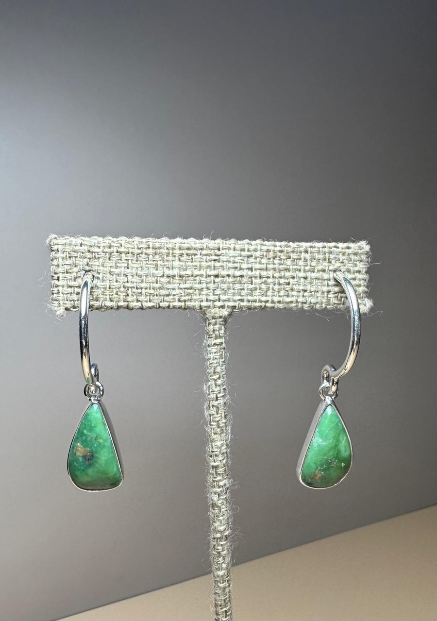 Large Turquoise Sterling Silver Hoop Earrings