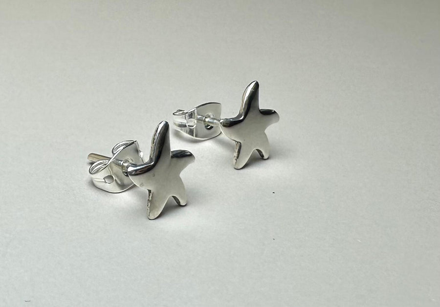 Mini Starfish Sterling Silver Earrings