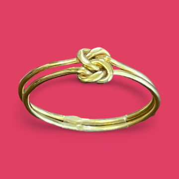 Double Knot Gold Plated Sterling Silver