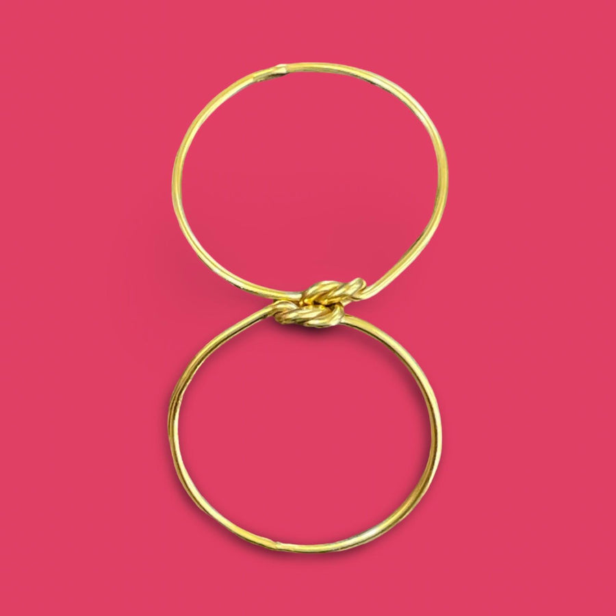 Double Knot Gold Plated Sterling Silver