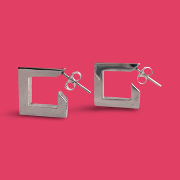 Square Edge  Sterling Silver Earrings