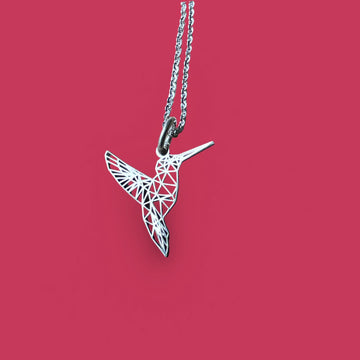HUMMINGBIRD Laser Sterling Silver Necklace