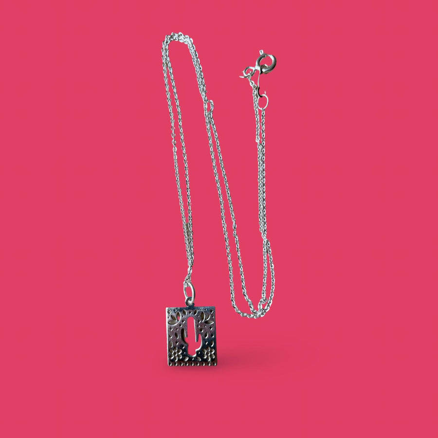 CACTUS PAPEL PICADO Sterling Silver Necklace