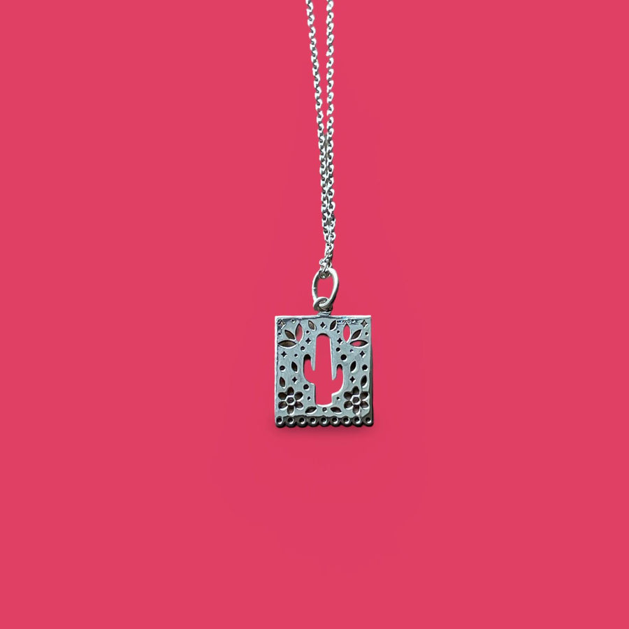 CACTUS PAPEL PICADO Sterling Silver Necklace