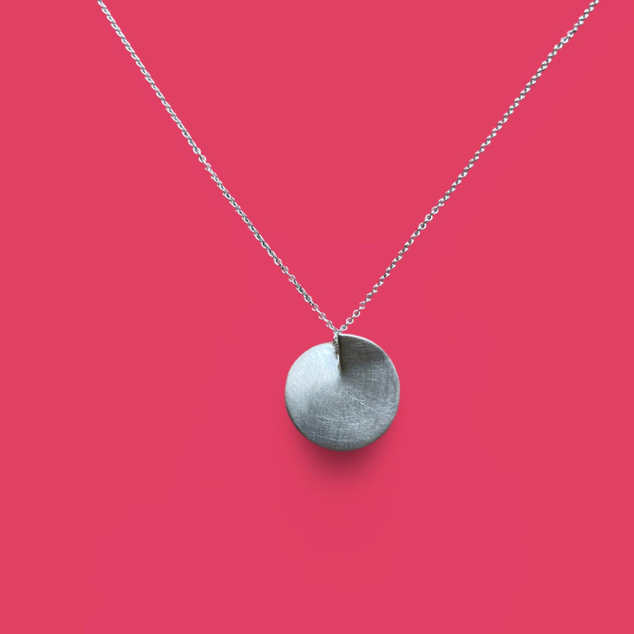 MATTE DISC Sterling Silver Necklace
