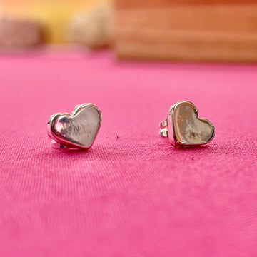MINI HEARTS silver earrings