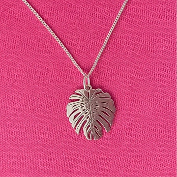 Leaf silver necklace