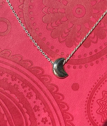 Moon silver necklace