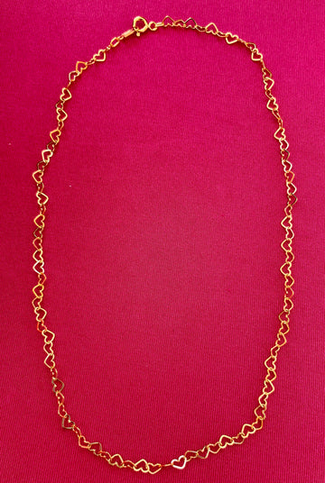 Heart Link chain - gold plated silver necklace