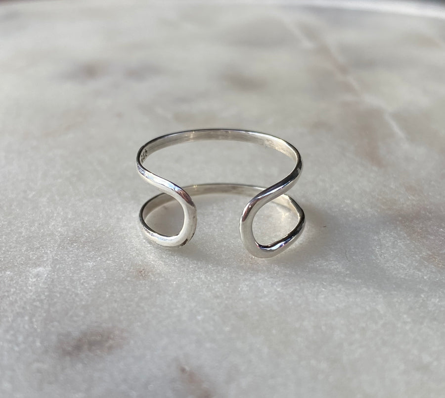 Double Band silver ring