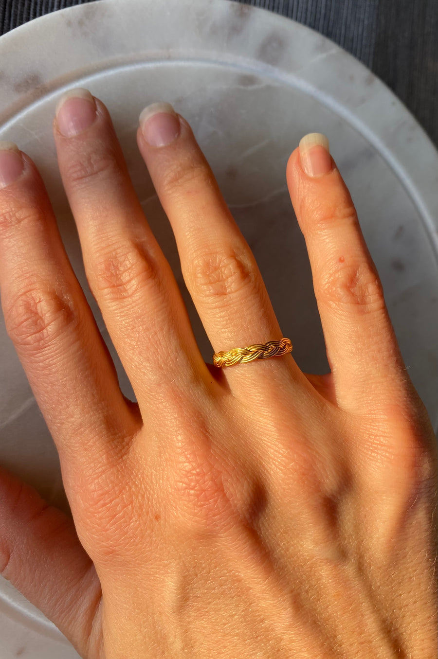 BRAIDED Gold Plated Sterling Silver Ring