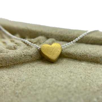 GOLD HEART silver necklace