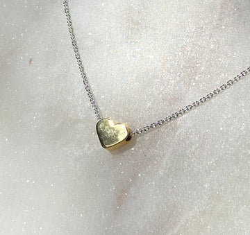 Petite Gold Heart silver necklace