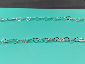 Heart Link chain silver necklace